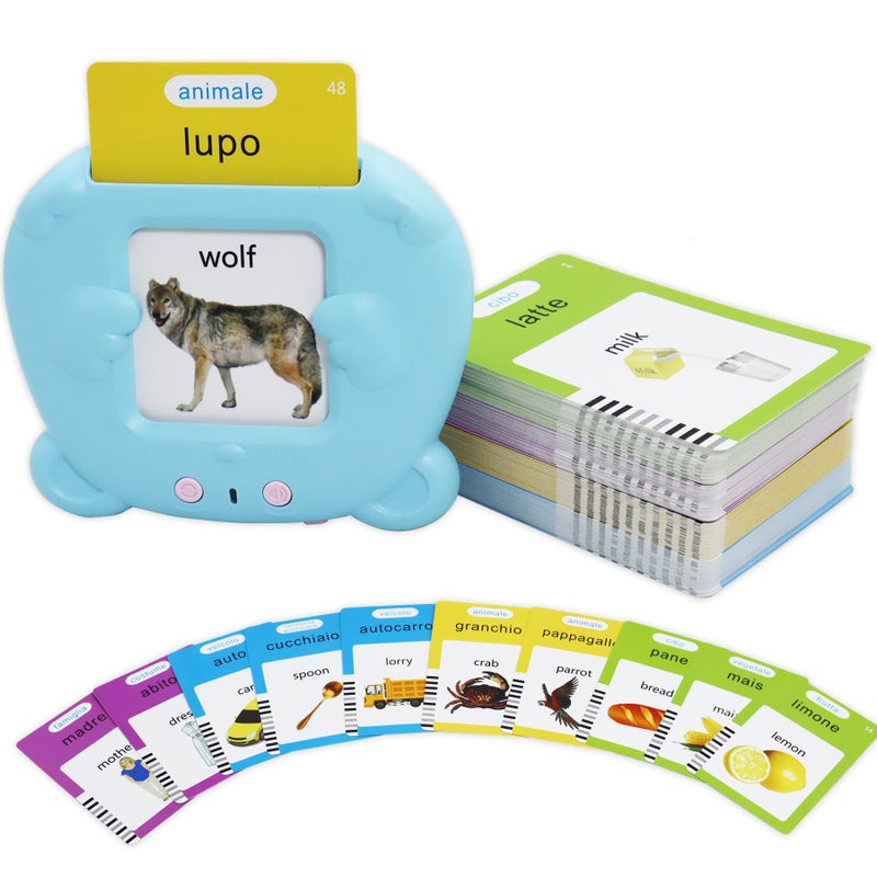 MAYAPHILOS Italian and English Talking Flash Cards Pocket Speech for Learn Italian Italian Language Learning Audible Talking Flashcards Toddlers Sensory Preschool Educational Birthday Gifts - Image 3