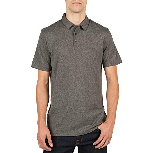 Volcom Men's Wowzer Modern Fit Cotton Polo Shirt, Stealth, Large - Image 1
