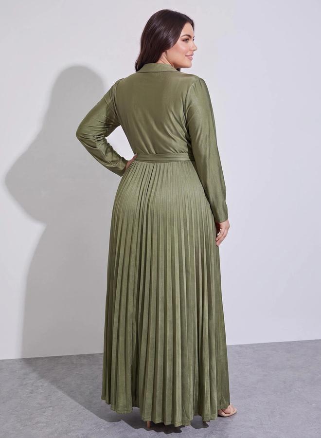 Styli Plain Long Sleeves A-Line Maxi Dress - Image 4