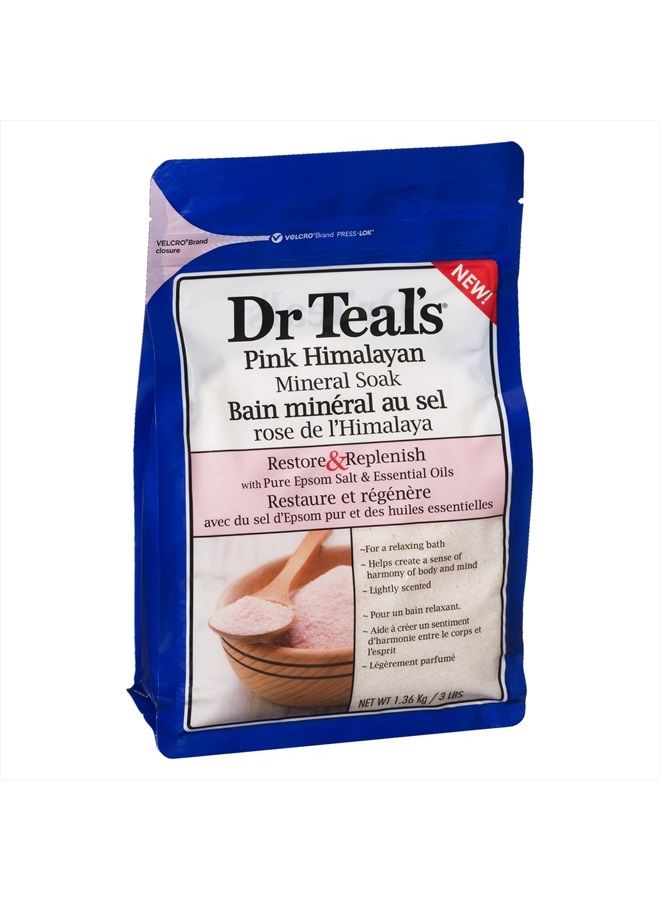 Dr Teal's Restore & Replenish Pure Epsom Salt & Essential Oils Pink Himalayan Mineral Soak, Orange, 3 lb - Image 2