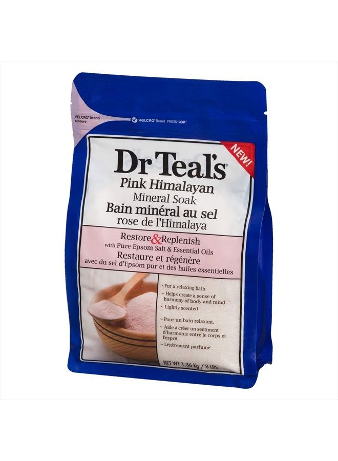 Dr Teal's Restore & Replenish Pure Epsom Salt & Essential Oils Pink Himalayan Mineral Soak, Orange, 3 lb - Image 3