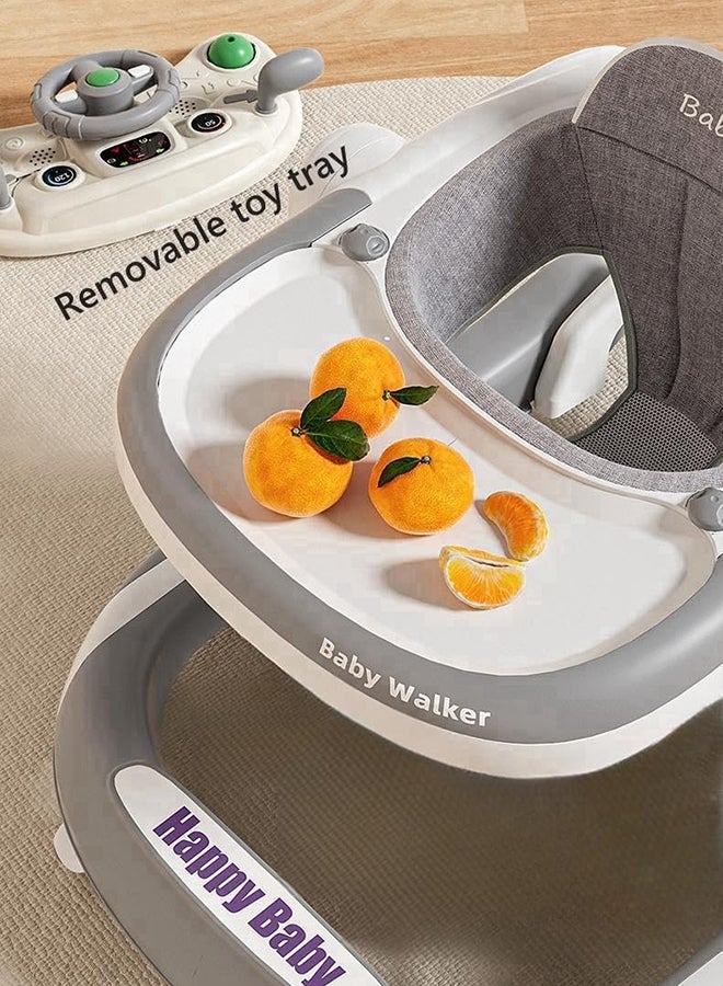 UREVO 4-In-1 Foldable Baby Walkers With Wheels, Activity Center Toys Tray With Music, 6 - 24 Months - Image 5
