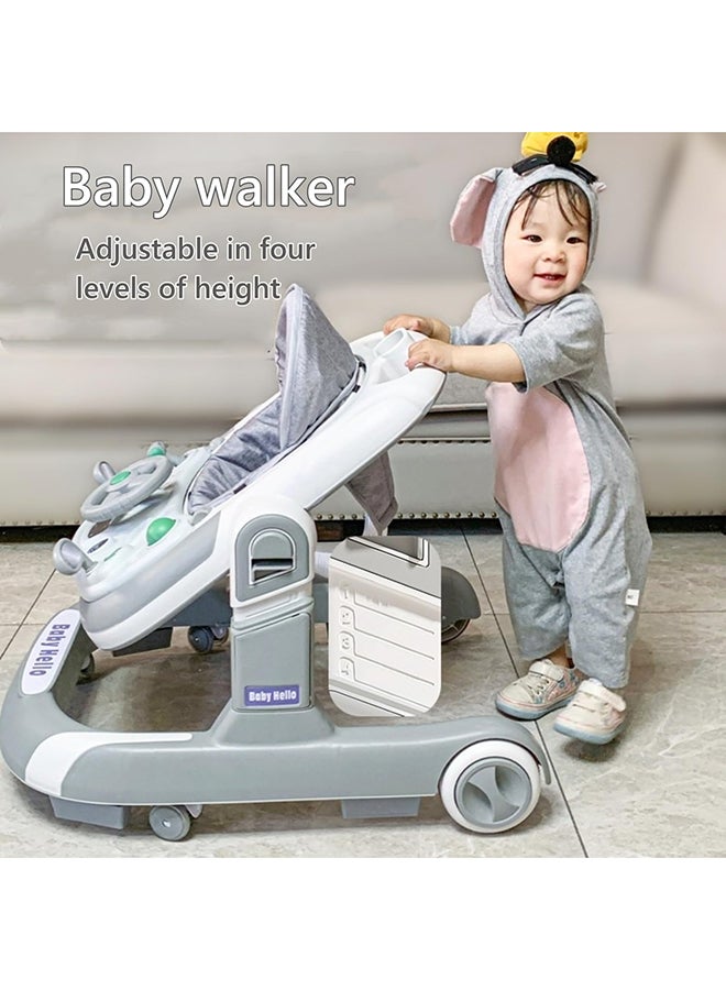 UREVO 4-In-1 Foldable Baby Walkers With Wheels, Activity Center Toys Tray With Music, 6 - 24 Months - Image 4