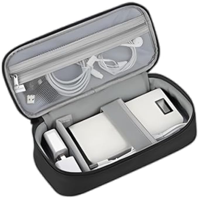 TRAVEL CABLE ORGANIZER BAG, PORTABLE WATERPROOF CABLE ORGANIZER BAG, ELECTRONICS ACCESSORIES ORGANIZER BAG FOR CORDS, CHARGERS, PHONE, EARPHONES, USBS, SD CARDS, TRAVEL ESSENTIALS - Image 1