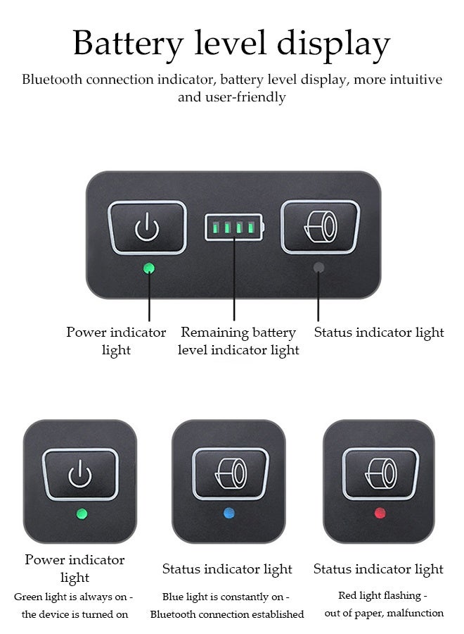 DUNISO Portable Thermal Printer，Mini Bluetooth Thermal Printer，Convenient，Compact，Sturdy and Durable，for Retail Stores Restaurants Factories Logistics - Image 4