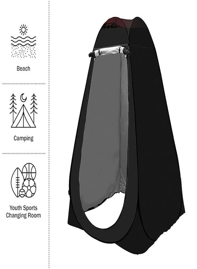 EXOMOON Triangle Shape Waterproof and Foldable Camping Tent | Full Privacy Portable Cloth Changing Tent for Camping | Portable Outdoor Camping Bathroom Toilet Tent (Black & Green) - Image 3