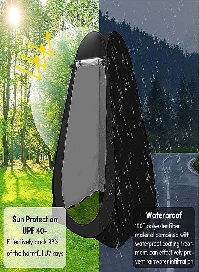 EXOMOON Triangle Shape Waterproof and Foldable Camping Tent | Full Privacy Portable Cloth Changing Tent for Camping | Portable Outdoor Camping Bathroom Toilet Tent (Black & Green) - Image 5
