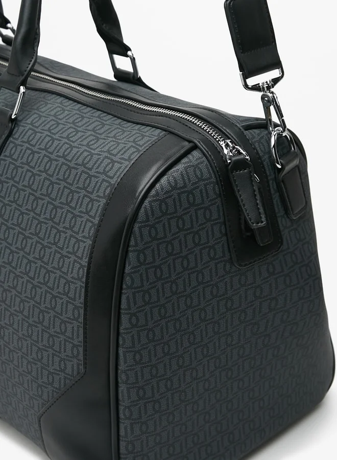 DUCHINI Men's Monogram Print Duffel Bag