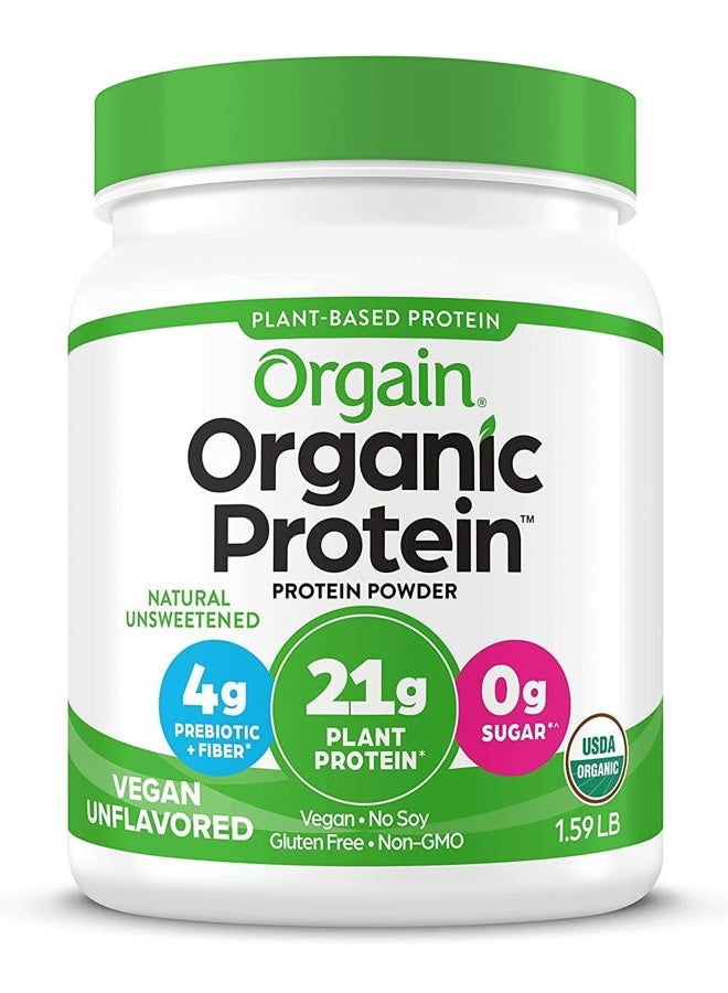 Orgain Organic Unflavored Vegan Protein Powder, Natural Unsweetened - 21g of Plant Based Protein, Non Dairy, Gluten Free, No Sugar Added, Soy Free, Non-GMO, 1.59 lb (Packaging May Vary) - Image 1