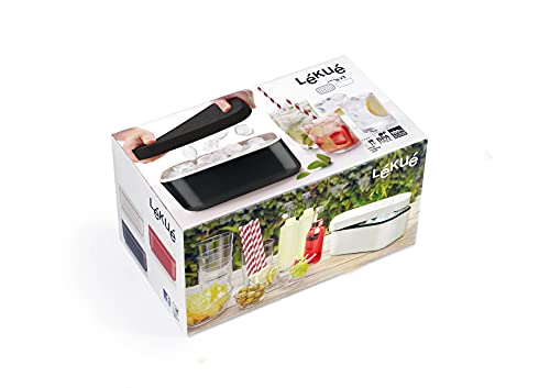 Lekue Lékué Ice Box | Ice Cube Tray For Freezer With Lid & Bin | Made With 100 Percent Platinum Silicone | Elegant And Retro Style Ice Cubes | For Cocktails, Ice Tea & Coffee And More | White - Image 5