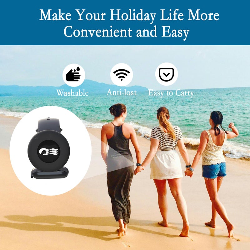 GudCoaks [4 Pack] Princess Ocean Medallion Watch Adapters â€“ Silicone Cruise Holder Accessory for Carnival Medallion 2024,2025,2026, Fits Watch Bands, Also Compatible with Apple AirTag Cat Collar Holder,Black - Image 4