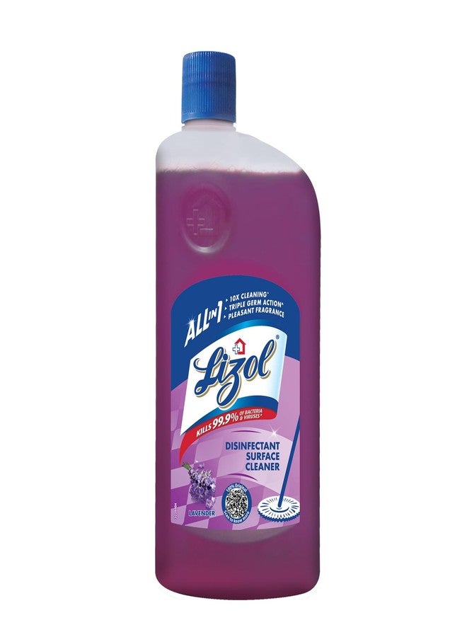 Lizol Disinfectant Surface & Floor Cleaner Liquid, Lavender - 1L | Kills 99.9% Germs | India's #1 Floor Cleaner - Image 1