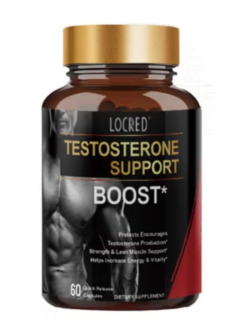 locred مكمل تعزيز التستوستيرون للرجال لزيادة الطاقة وزيادة القدرة على التحمل وتعزيز الحيوية والأداء مكملات التمارين اليومية للرجال 60 حبة - Image 1