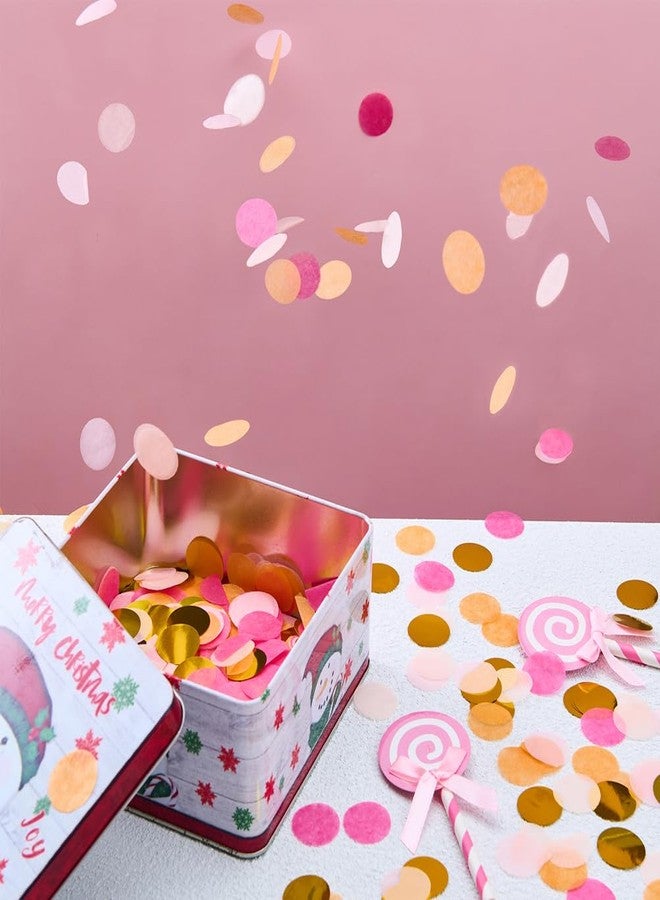 MOWO Hot Pink Orange and Gold Tissue Confetti Dots Table Decoration for Birthday Graduation Wedding Toss Groovy Fall Autumn Party, 1 inch in Diameter, 100 grams - Image 5