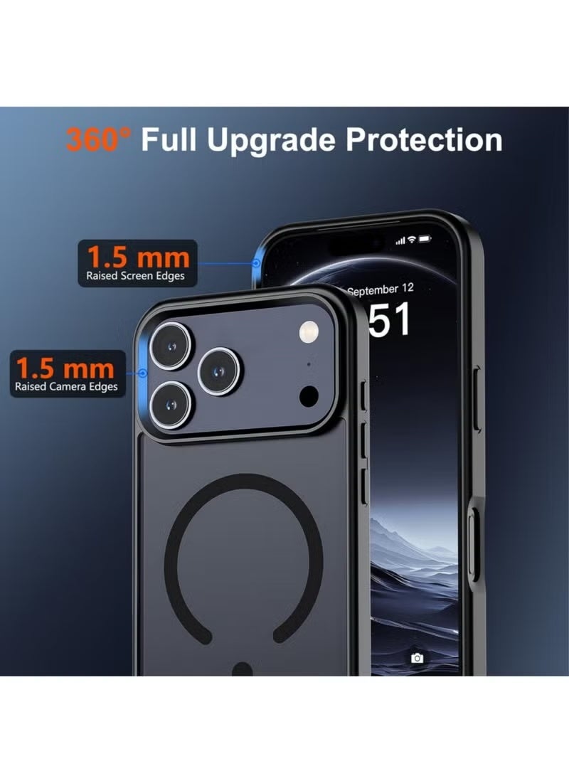 إلترازون Magnetic Case for iPhone 17 Pro Max Compatible with MagSafe | Military-Grade Shockproof Drop Protection | Slim Frosted Matte Phone Cover | Anti-Scratch Durable Protective Case | Lightweight Frosted Black Magnetic iPhone 17 Pro Max Case with Full Access to Ports and Buttons | Everyday Protective Cover - Image 4
