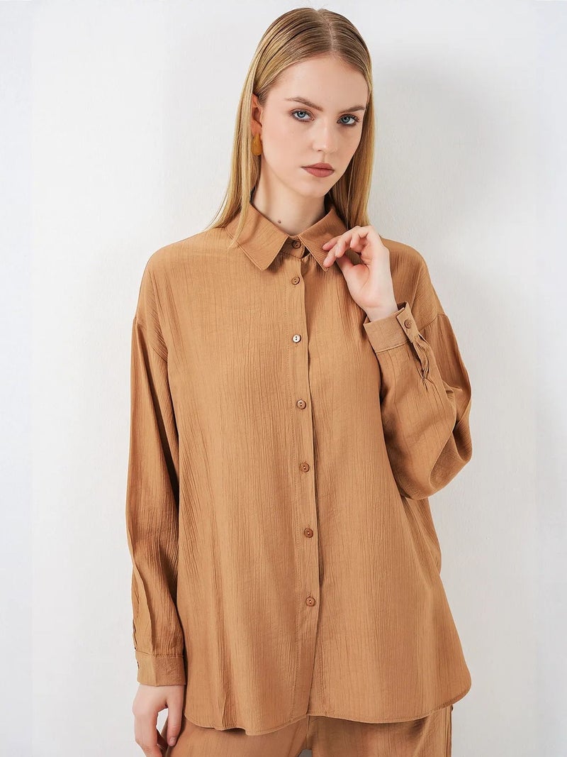 BIG DART BDART Textured Button-Up Long Sleeve Shirt - Image 1