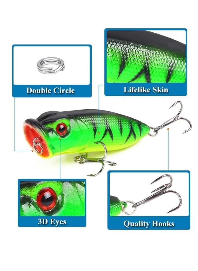 Excefore - Fishing Lures, 5Pcs Crank Bait Set Minnow Lures, Life-Like Swimbait Fishing Bait Crankbait, Bass Lures for Freshwater and Saltwater Trout Bass Salmon Fishing - Image 1