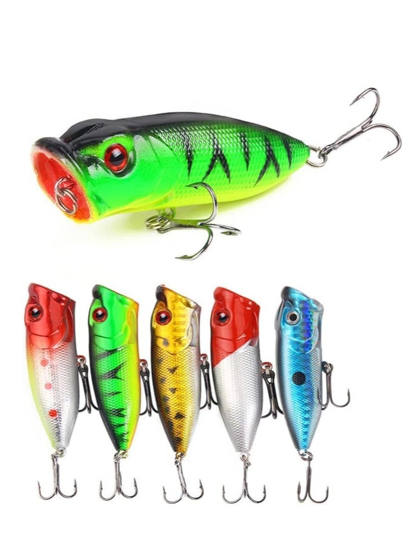 Excefore - Fishing Lures, 5Pcs Crank Bait Set Minnow Lures, Life-Like Swimbait Fishing Bait Crankbait, Bass Lures for Freshwater and Saltwater Trout Bass Salmon Fishing - Image 1