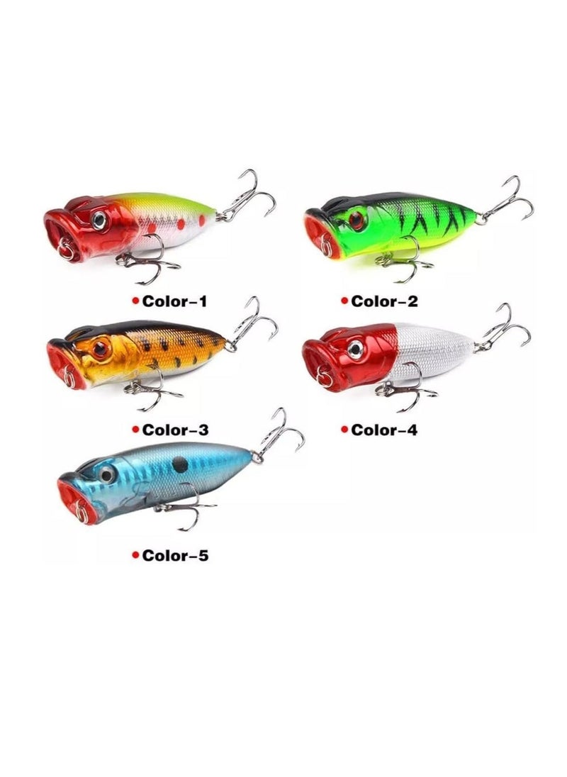 Excefore - Fishing Lures, 5Pcs Crank Bait Set Minnow Lures, Life-Like Swimbait Fishing Bait Crankbait, Bass Lures for Freshwater and Saltwater Trout Bass Salmon Fishing - Image 1
