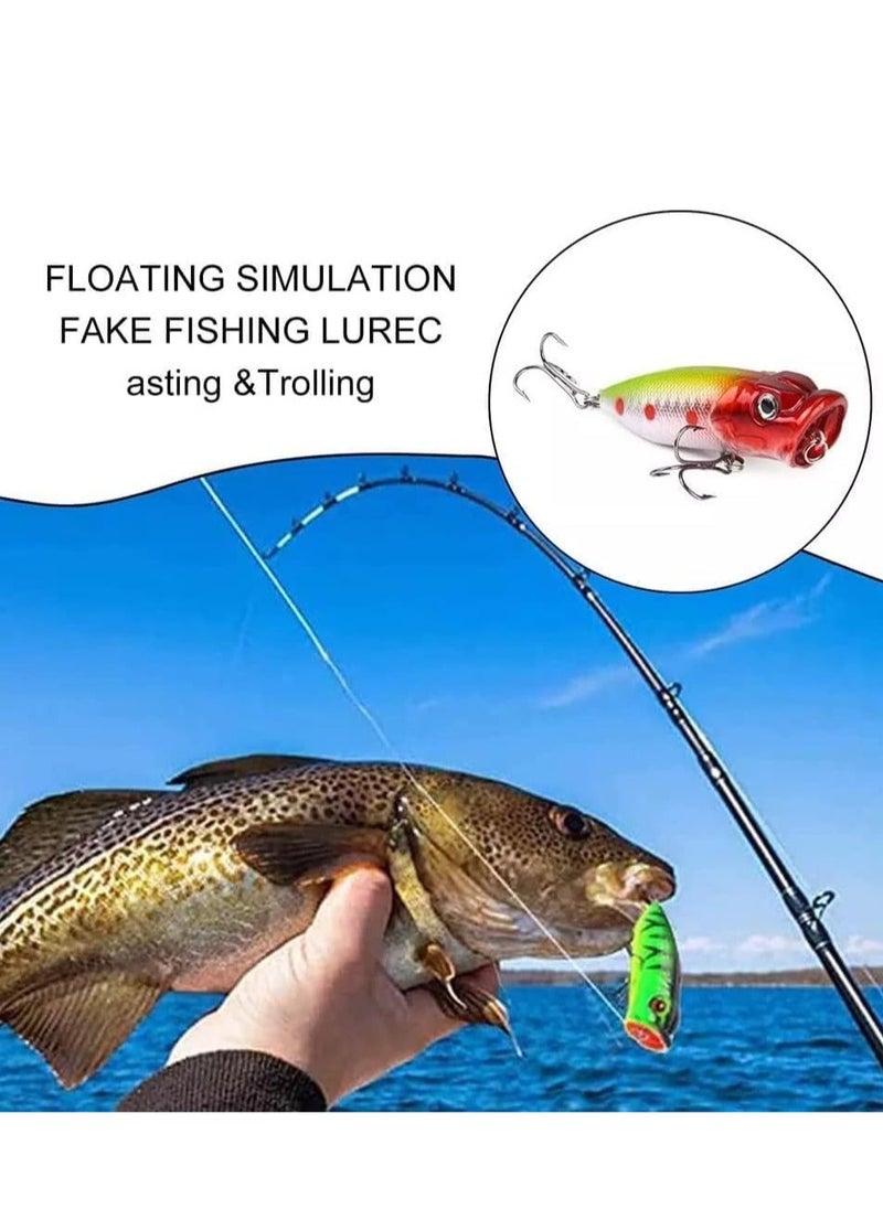 Excefore - Fishing Lures, 5Pcs Crank Bait Set Minnow Lures, Life-Like Swimbait Fishing Bait Crankbait, Bass Lures for Freshwater and Saltwater Trout Bass Salmon Fishing - Image 1