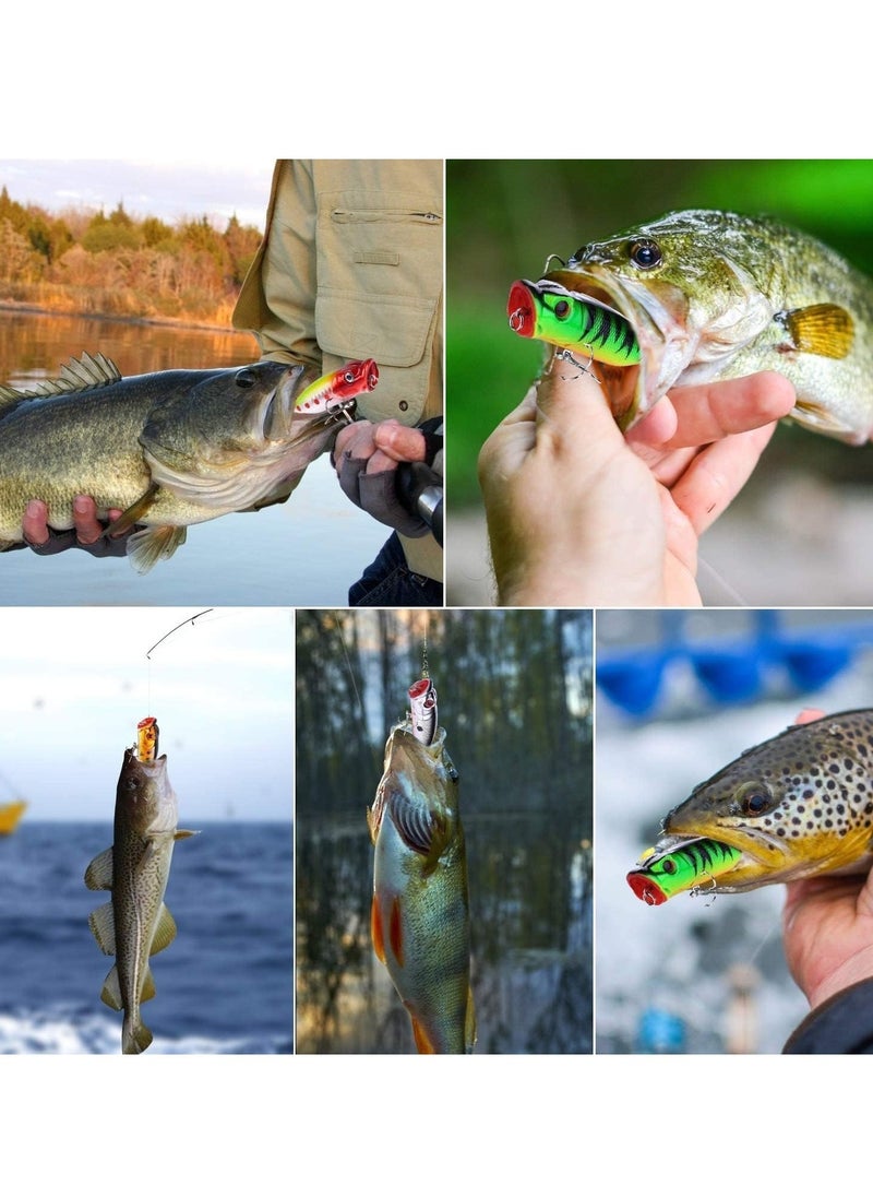 Excefore - Fishing Lures, 5Pcs Crank Bait Set Minnow Lures, Life-Like Swimbait Fishing Bait Crankbait, Bass Lures for Freshwater and Saltwater Trout Bass Salmon Fishing - Image 1