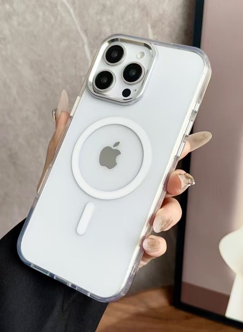 Apple 12 Pro Max Clear Camera Lens Back Cover in Silver Anti-Drop Elegantly Designed - Image 2