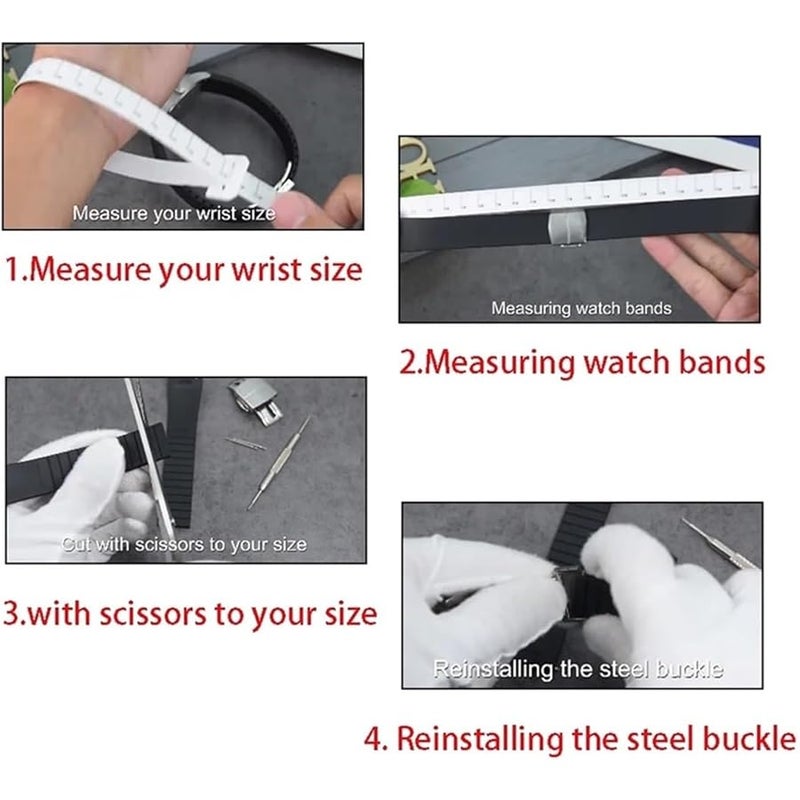Fluororubber Watch Strap 20mm 22mm Quick Release Butterfly Buckle New FKM Watch Bands Strap fit For Cut To Size - Image 3