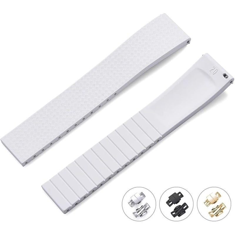 Fluororubber Watch Strap 20mm 22mm Quick Release Butterfly Buckle New FKM Watch Bands Strap fit For Cut To Size - Image 1