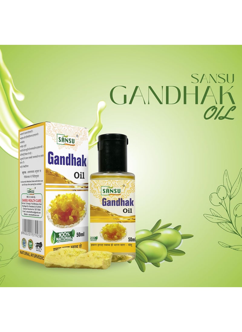 SANSU Sansu Gandhak Ka Tel Natural 50ml With Olive Oil 50ml Pack of 2  - Image 3