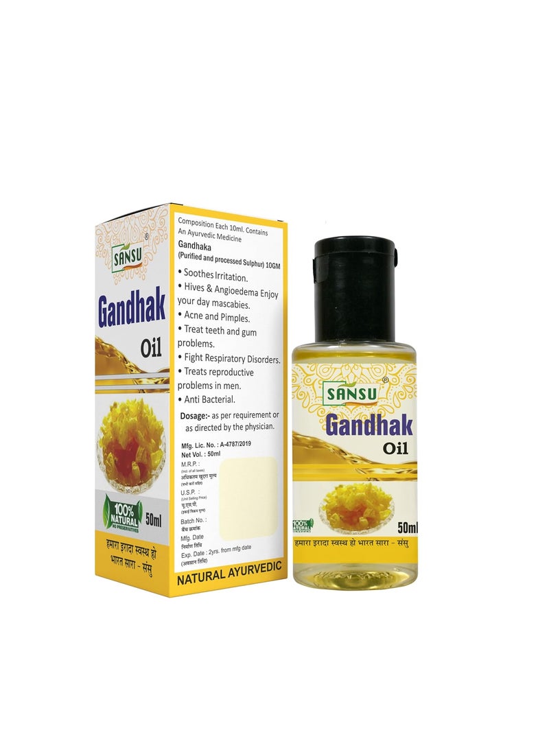 SANSU Sansu Gandhak Ka Tel Natural 50ml With Olive Oil 50ml Pack of 2  - Image 4