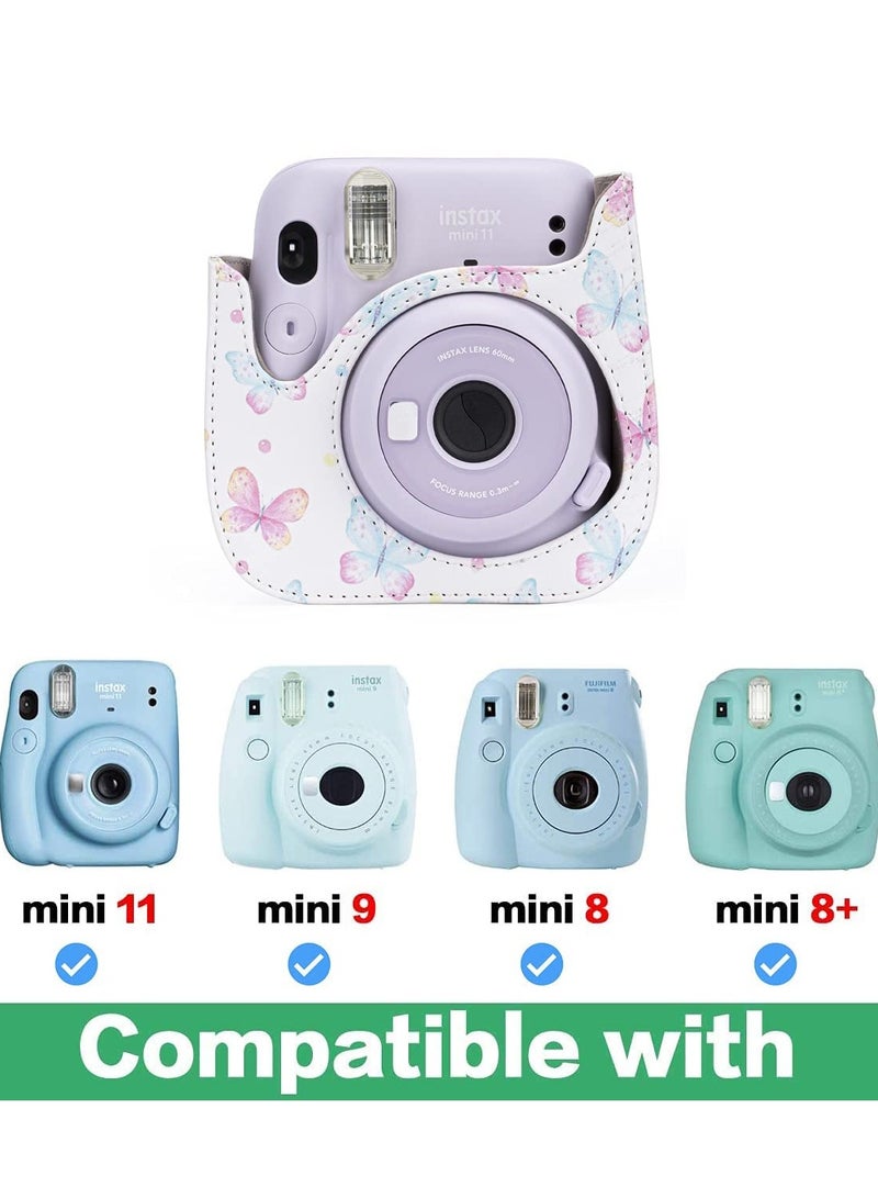 SYOSI Case for Fujifilm Instax Mini 11/9 / 8 Instant Film Cameras with Accessory Pocket and Detachable/Adjustable Shoulder Strap (Butterfly) - Image 2