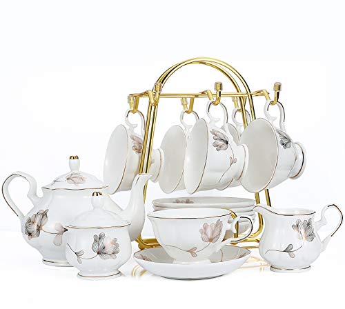 CHENP.HMC Porcelain Ceramic 22-Piece Tea Set, Teapot and Cup Set, 30.7 Ounces, for 6, Gift Sets, Tea or Coffee Lovers, Wedding, Birthday - Image 1