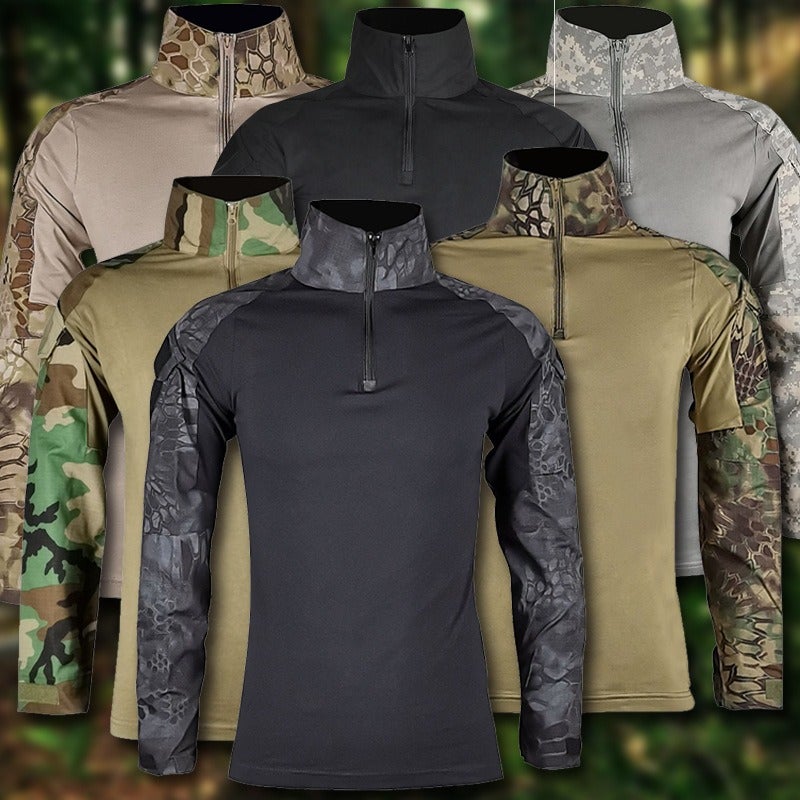PFZL Outdoor Tactical Frog Suit Long Sleeve Spring Cycling Training Shirt Stretch T-Shirt Top for Boys - Image 2