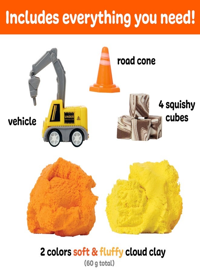 Creativity for Kids Sensory Minis Construction Kit | Cloud Clay Sensory Toy with Excavator for Kids | Easter Basket Stuffers Mess-Free, Screen-Free Travel Toy (Ages 3+) - Image 3
