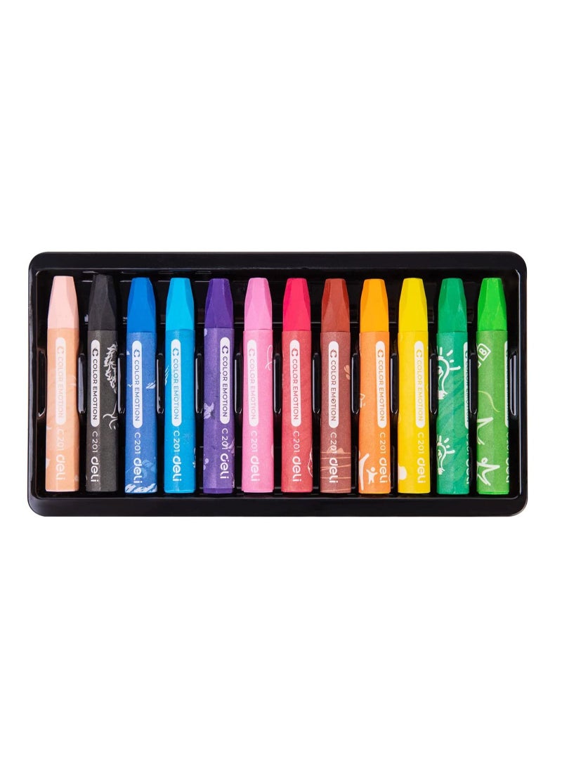 Deli 12-Piece Oil Pastel Set Multicolour - Image 4