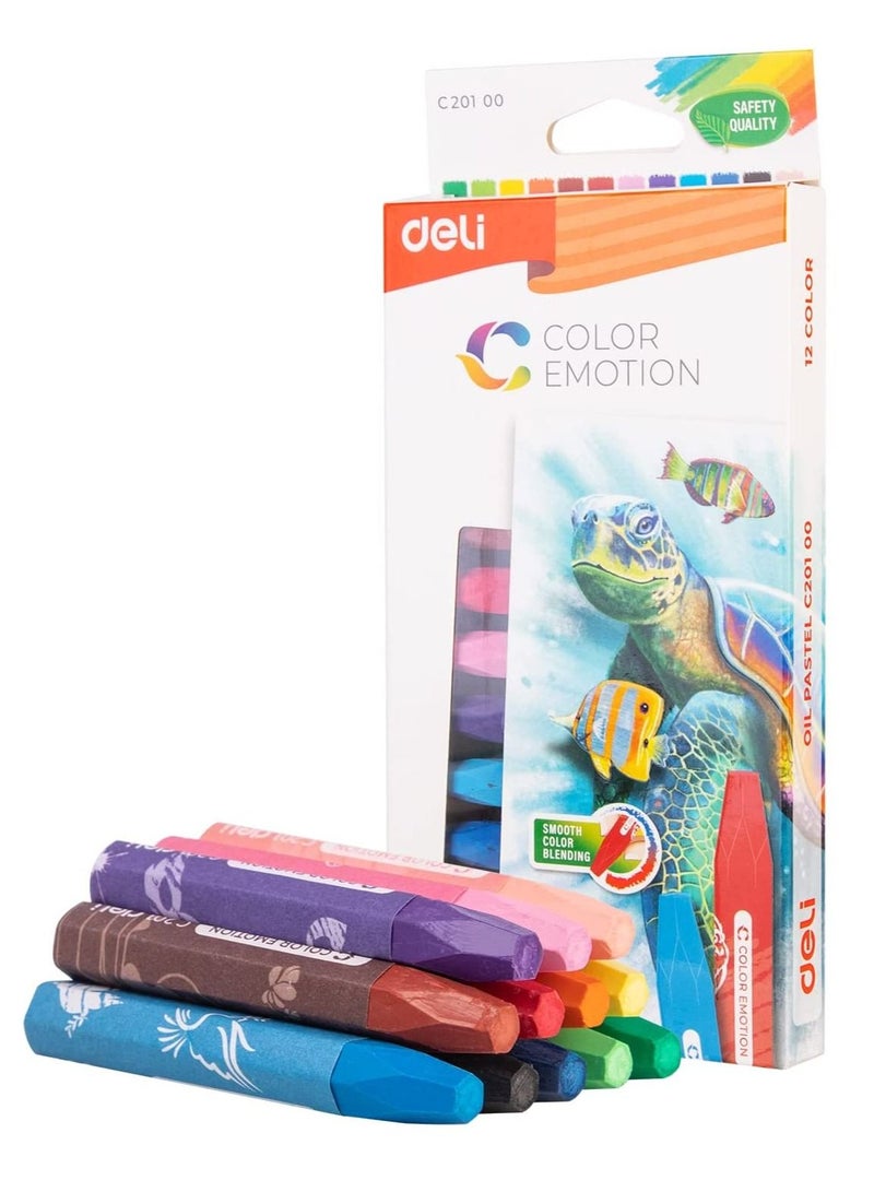 Deli 12-Piece Oil Pastel Set Multicolour - Image 1