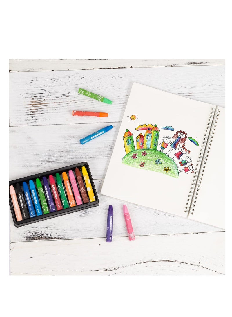 Deli 12-Piece Oil Pastel Set Multicolour - Image 3