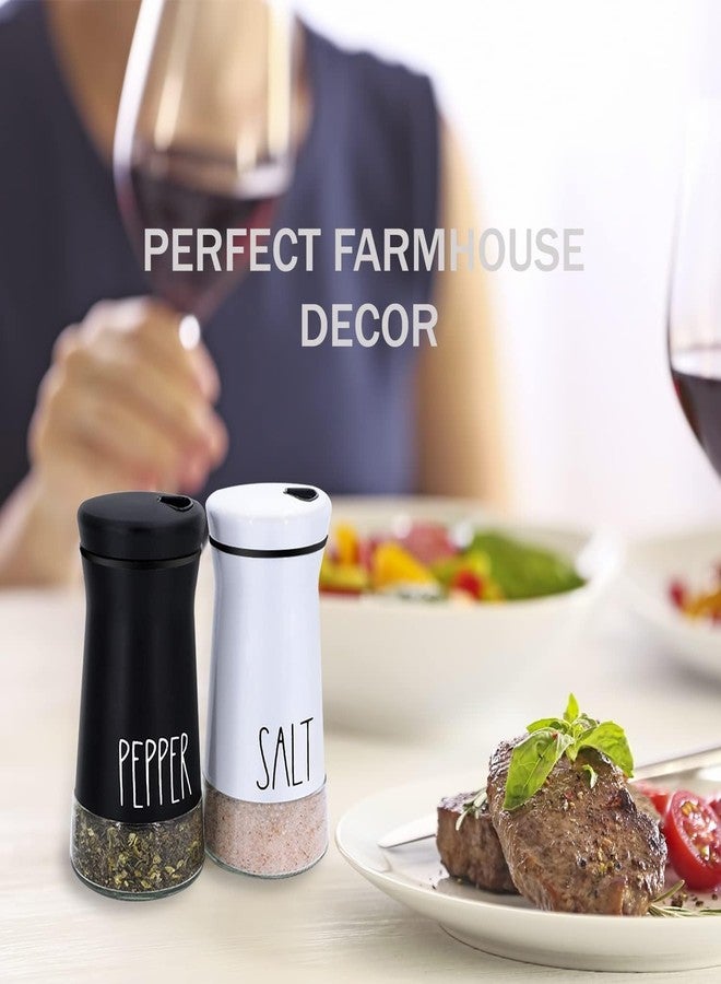 BIRZAR Salt and Pepper Shakers Set with Adjustable Pour Holes for Kitchen. (Black & White) - Image 3