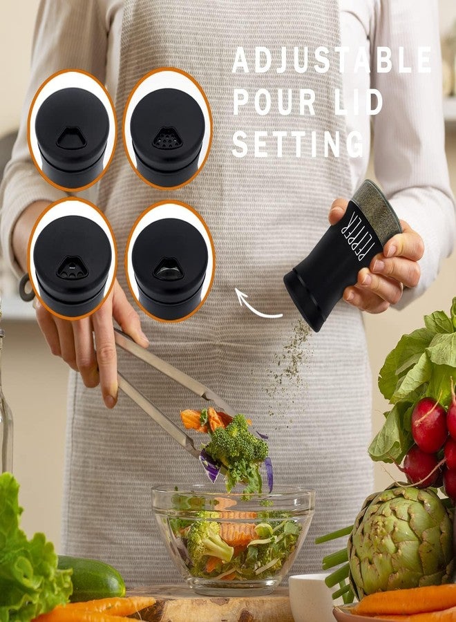 BIRZAR Salt and Pepper Shakers Set with Adjustable Pour Holes for Kitchen. (Black & White) - Image 5
