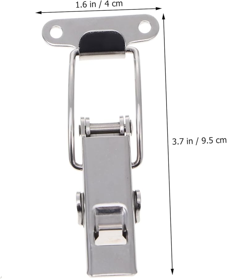 Stainless Steel Self Locking Hasp Latch 2 Pack Cabinet Security Lock Easy Install - Image 3