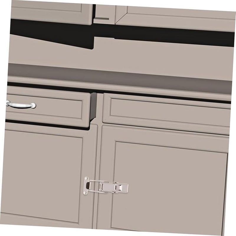 Stainless Steel Self Locking Hasp Latch 2 Pack Cabinet Security Lock Easy Install - Image 5