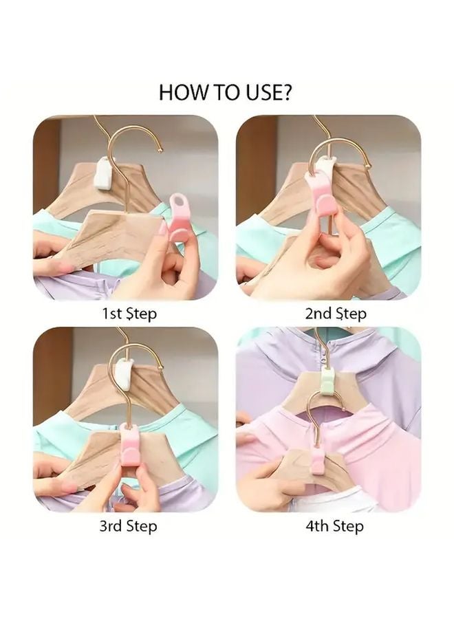 20 حزمة من موصلات الشماعات البيضاء الموفرة للمساحة، خطاطيف قابلة للطي من البلاستيك المتين، مثبتة على الحائط - Image 5