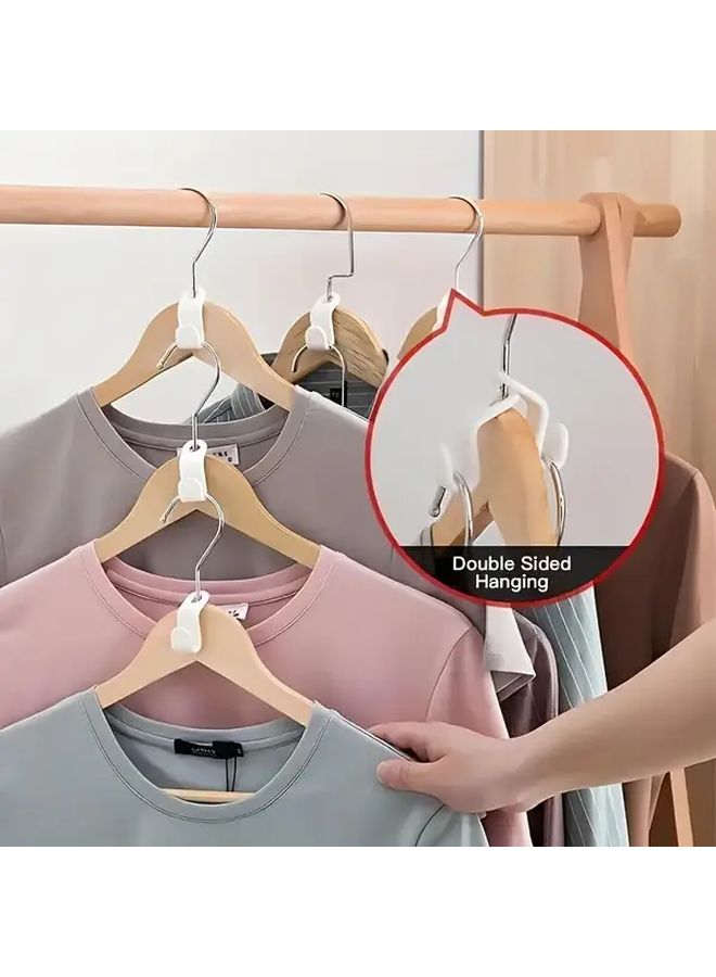 20 حزمة من موصلات الشماعات البيضاء الموفرة للمساحة، خطاطيف قابلة للطي من البلاستيك المتين، مثبتة على الحائط - Image 3