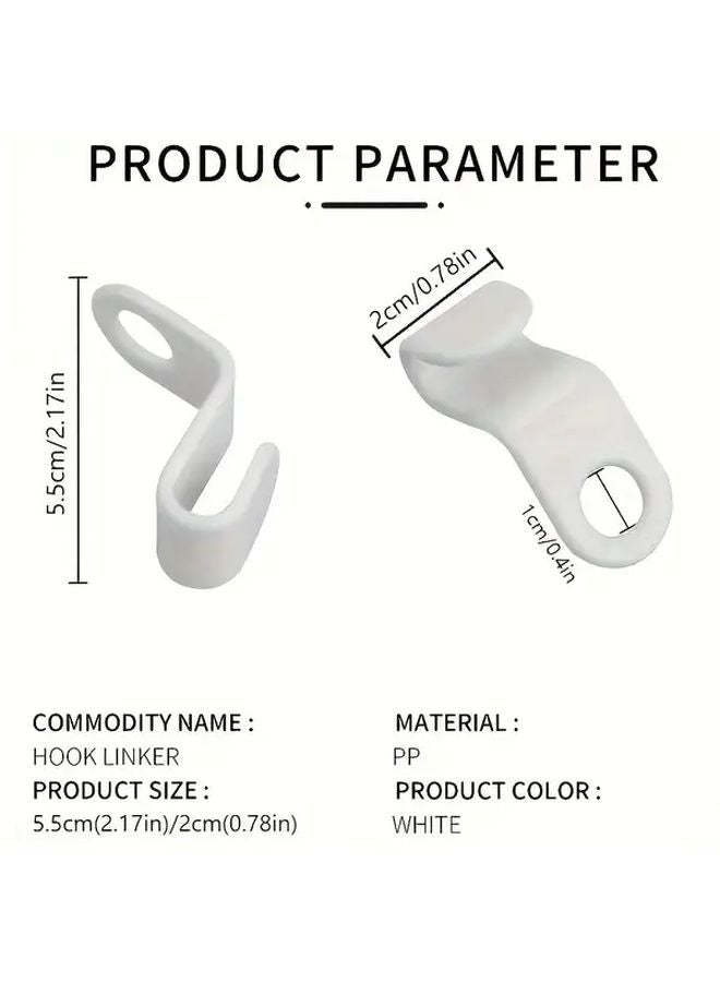 20 حزمة من موصلات الشماعات البيضاء الموفرة للمساحة، خطاطيف قابلة للطي من البلاستيك المتين، مثبتة على الحائط - Image 4