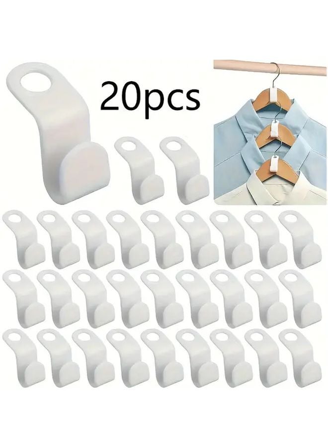 20 حزمة من موصلات الشماعات البيضاء الموفرة للمساحة، خطاطيف قابلة للطي من البلاستيك المتين، مثبتة على الحائط - Image 2