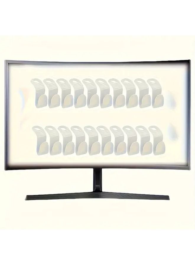 20 حزمة من موصلات الشماعات البيضاء الموفرة للمساحة، خطاطيف قابلة للطي من البلاستيك المتين، مثبتة على الحائط - Image 1