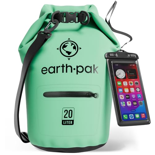 Earth Pak Waterproof Dry Bag with Zippered Pocket Backpack Keeps Gear Dry for Boating Beach Drybag Kayak Accessories Waterproof Phone Case - Image 1