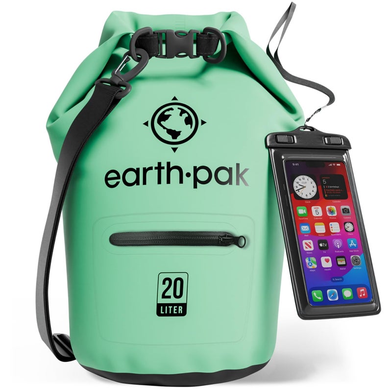 Earth Pak Waterproof Dry Bag with Zippered Pocket Backpack Keeps Gear Dry for Boating Beach Drybag Kayak Accessories Waterproof Phone Case - Image 2