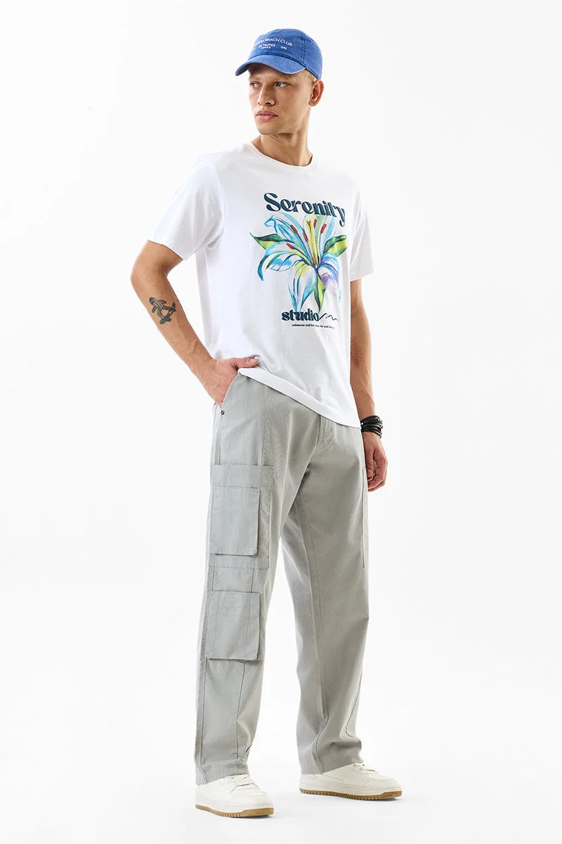 Snitch Grey Regular Fit 100% Cotton Cargo Pants for Men | Best Price UAE
