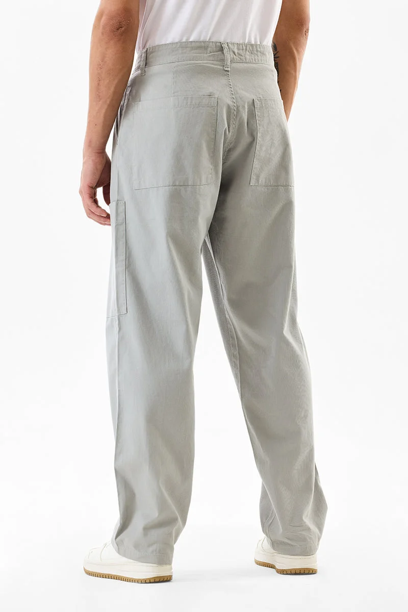 Snitch Grey Regular Fit 100% Cotton Cargo Pants for Men | Best Price UAE